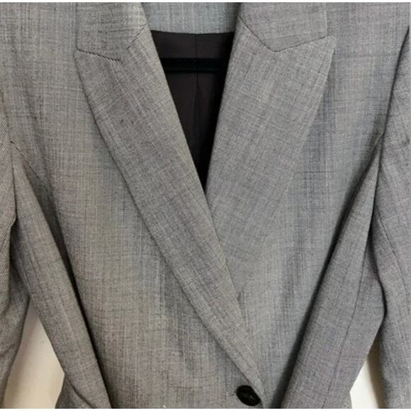 MM Lafleur Cheryl Coat 4 Sharkskin Gray Trench Tie Waist Academia Prep M.M. - Picture 7 of 7